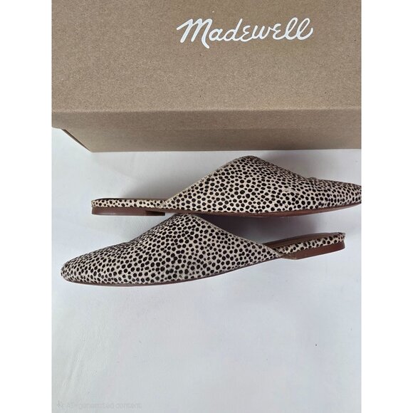 Madewell Remi Leopard Print Calf Hair Pointed Toe Mules Slip-On Womens Shoes Siz - Picture 6 of 9